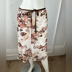 Vtg Womens pink floral A line Skirt S coquette romantic whimsical soft ethereal